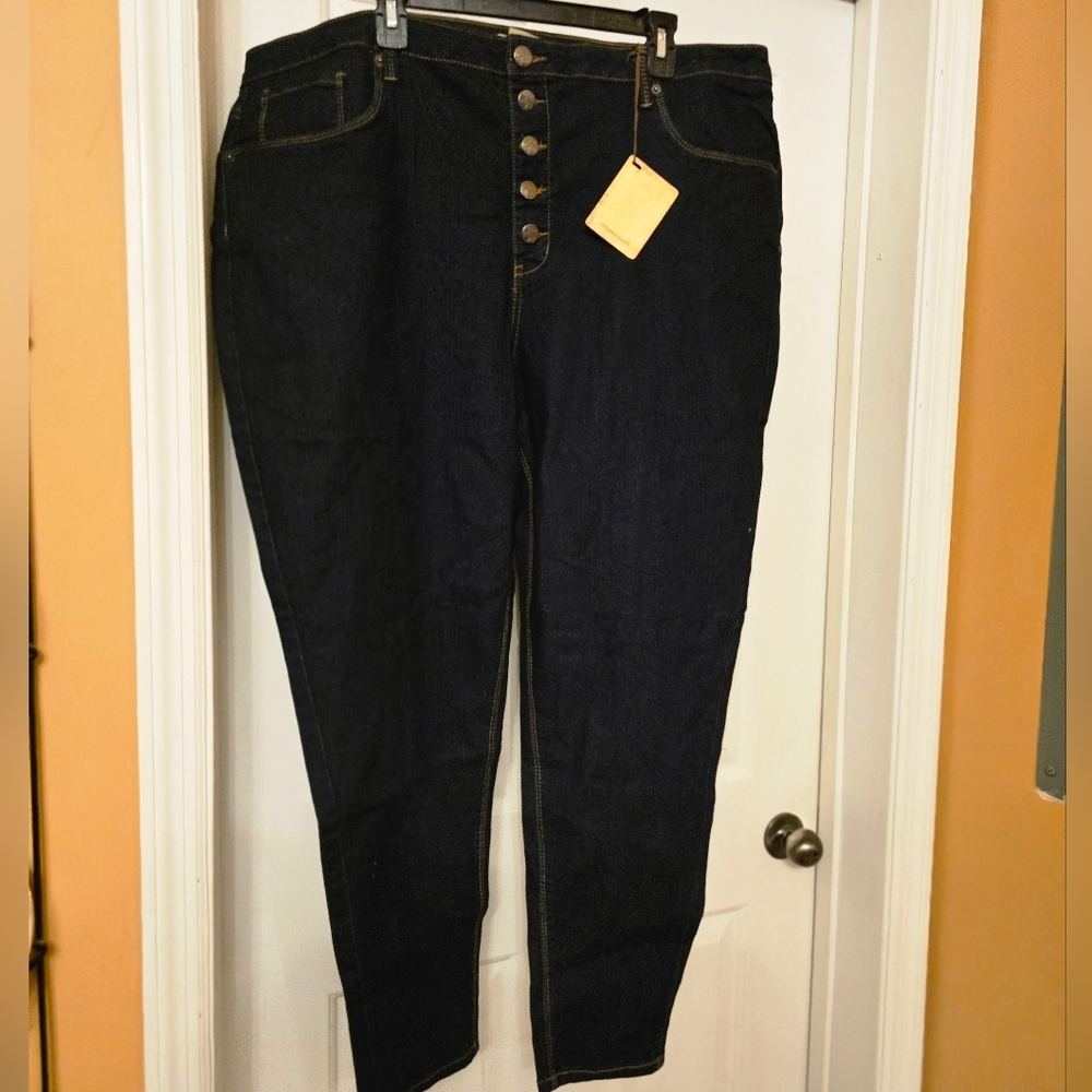 Hybrid Apparel High Rise Women's Jeans in Dark Blue